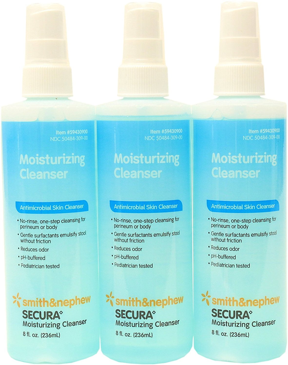 Secura Antimicrobial Moisturizing Skin Cleanser - 4 oz Spray - Pack of 3 Andalou Naturals Heavenly Night Cream - 1000 Roses - 1.7 Oz